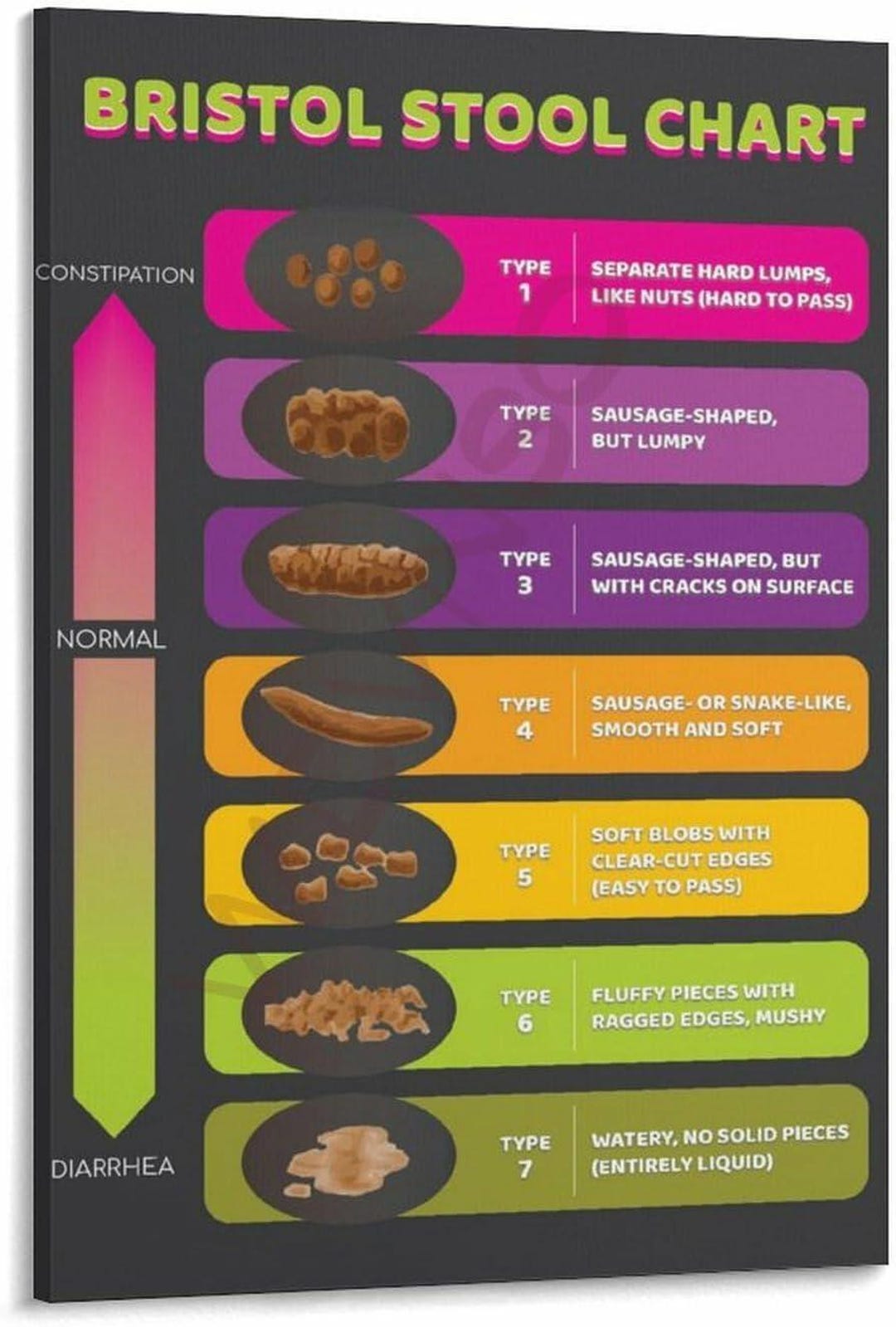 Show Stool Bristol Stool Chart Poster Digestive Health Bathroom Wall Art Medical ...