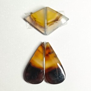 Montana Agate Polished Flatback Cabochons, Jewelry Making Earrings (29-20mm)