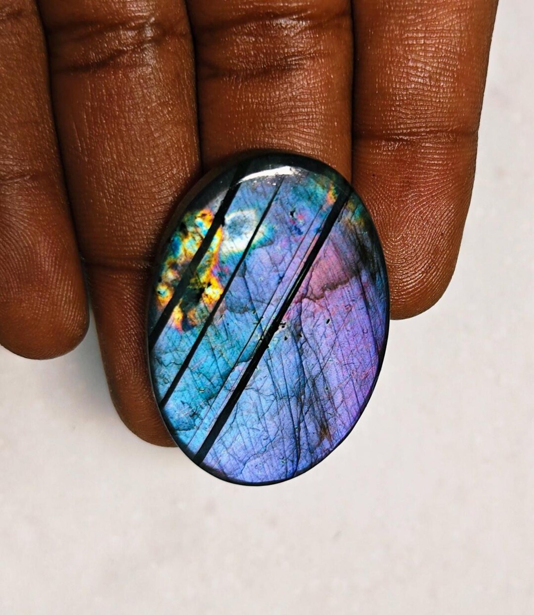Labradorite Spectrolite Very Rare! Purple Labradorite Spectrolite Cabochon, Gorgeous Purple ...