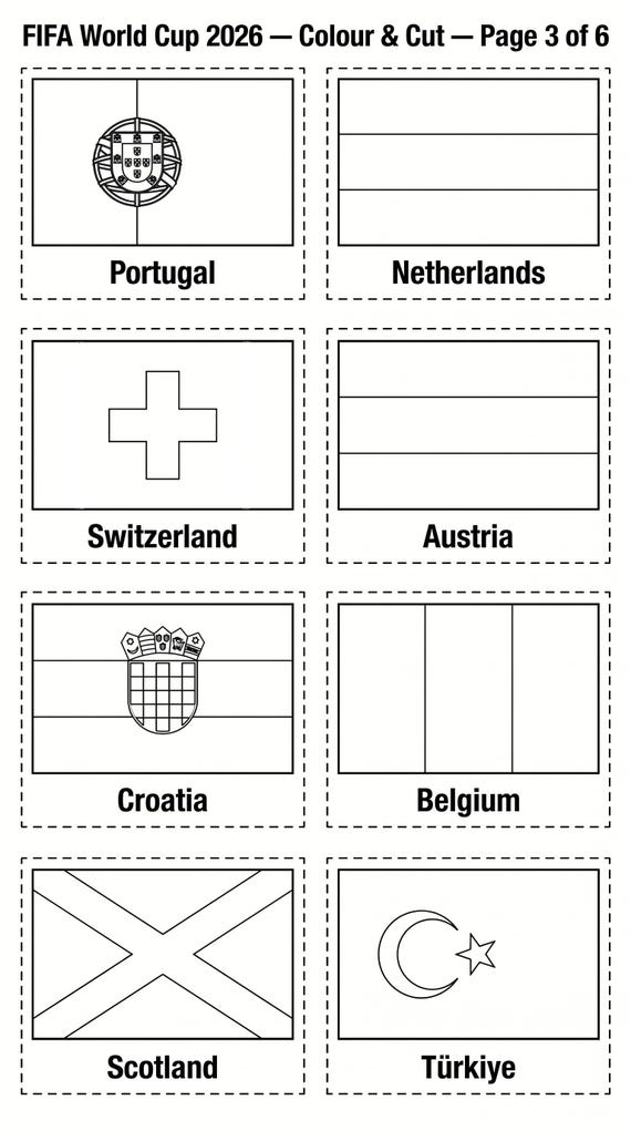 2026 FIFA World Cup Coloring Flags – All Qualifying Nations (Digital Download)