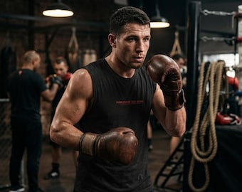 Camiseta sin mangas de Muay Thai para hombre | Camiseta de entrenamiento de boxeo | Camiseta de entrenamiento de MMA | Regalo de artes marciales | Muere invicto