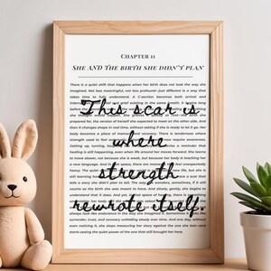 C-Section Birth Story Print,Emotional Wall Art, Postpartum healing, Mothers day gift for her,  *Digital Download/Print at home*