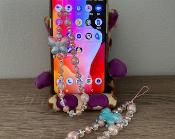 Crystal Butterfly Phone Charm