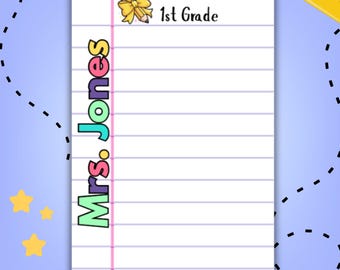 Personalized Teacher Notepad: Custom Name, Classroom Supplies, 4"x6", 5"x7"(40/80 Pages), End of Year Teacher Appreciation Gift