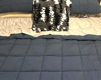 Chunky Chenille Blanket 40x70 | Soft Knit Throw | Handmade Cozy Room Decor