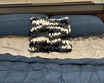 Chunky Chenille Blanket 40x70 | Soft Knit Throw | Handmade Cozy Room Decor