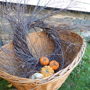 12&quot; (Tip to tip 34&quot;-36&quot;) BIRCH TWIG WREATH Primitive Farmhouse Cottage Wild by The Naturals Door Size