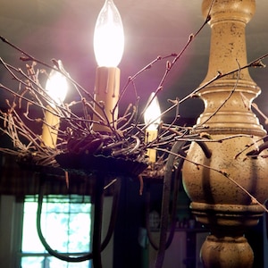 6 Birch 3&quot; WREATHS For Chandelier Candle Ring Primitive Cottage Core