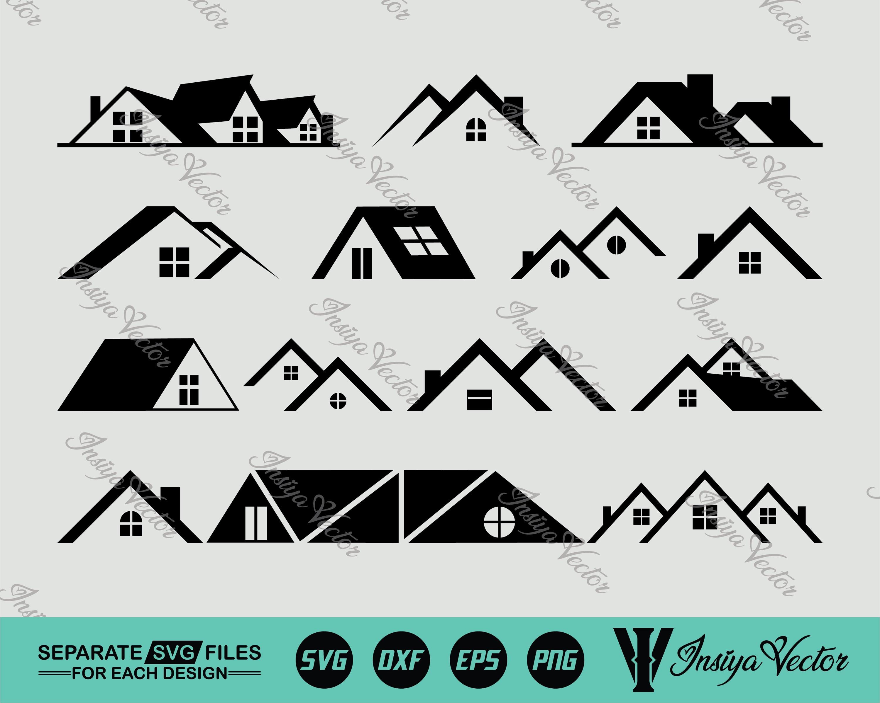 House Roof SVG Bundle, Roofing Logo SVG, Real Estate Cricut Cut File ...