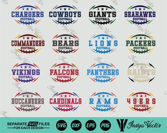 Football Team SVG Bundle, Game Day Helmet Vector, Sports Clipart (Digital Download)