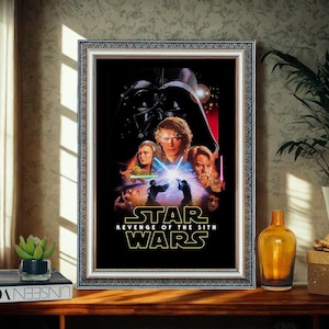 Star Wars Episode III poster, Revenge of the Sith canvasprint, sci-fi film kunst aan de muur, galactisch decor, klassieke filmposter, fan cadeau