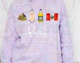 Peru Machu Picchu Llama Inca Kola Flag PNG (Sublimation Design)