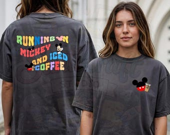 Mickey PNG, Running On Mickey And Iced Coffee, Coffee Lover (Digital Download)