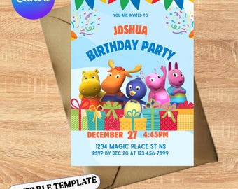 Backyardigans Birthday Invitation, Personalized Kids Party Invite (Digital Download)