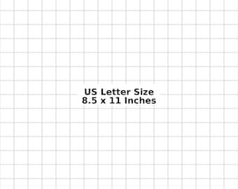 0.50 Inch Graph Paper | Blue-Gray Grid, US Letter/A4 Sizes (Digital Download)