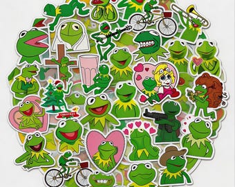 Kermit Frog Sticker Pack, Funny Meme Cartoon Decals, Retro Character Vinyl Stickers, Laptop Water Bottle Journal Decor, Gift for Friends