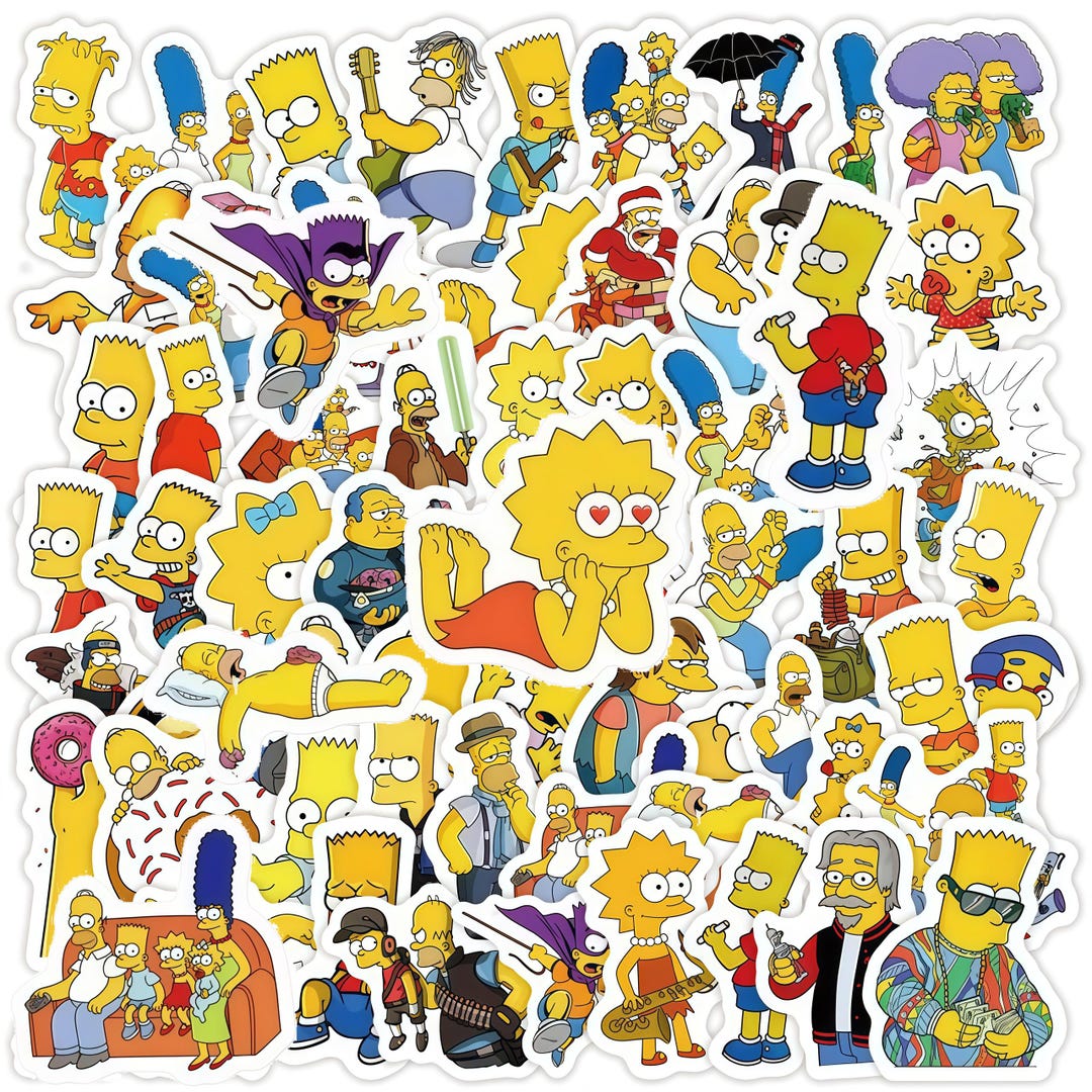 Funny Cartoon Stickers, Retro TV Style Character Vinyl Decals Pack ...