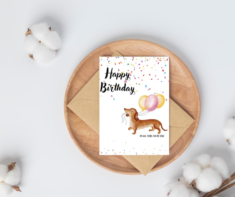 Funny Dachshund Birthday Card - Etsy