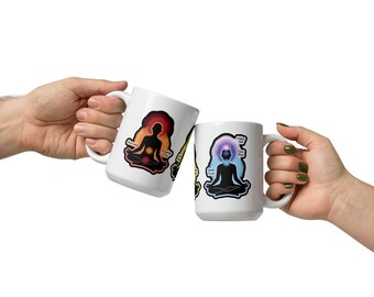 Chakra Meditation Mug, Spiritual Yoga Coffee Cup, Mindfulness Gift for Her