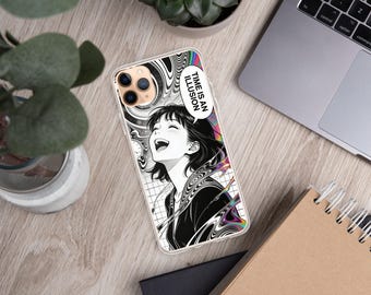 Manga iPhone Case, Anime Phone Cover, Japanese Comic Art Transparent Case