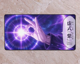 Anime Purple Special Move Desk Mat | Sublimation Gaming Mousepad | Anime Gift for Otaku | Extended Desk Mat 12x22, 16x32