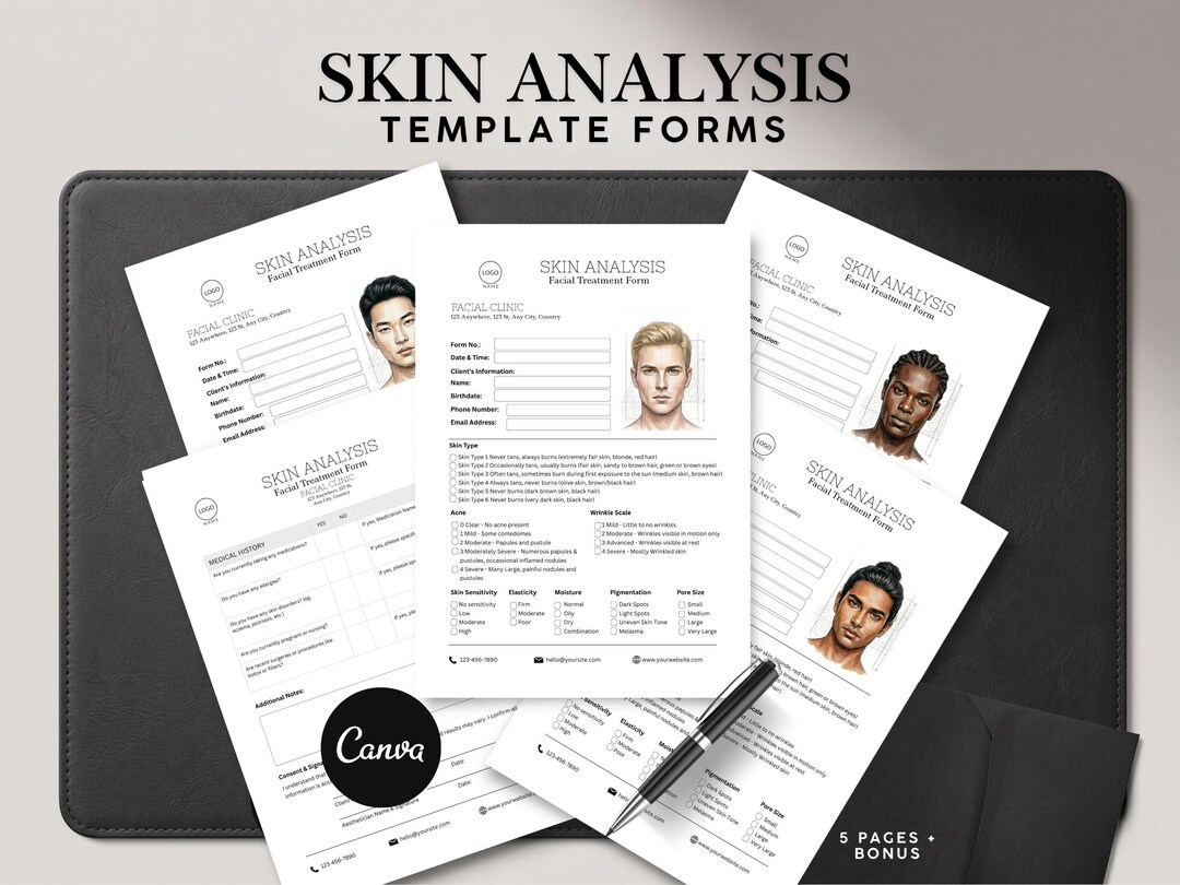 Skin Script Intake Form Male Version Skin Analysis Canva Template Forms, Facial Treatment ...
