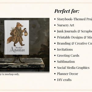 Woodland Storybook Lifestyle Clipart Bundle, Cottagecore Woodland Animals, Cozy Scenes (Digital Download) image 12