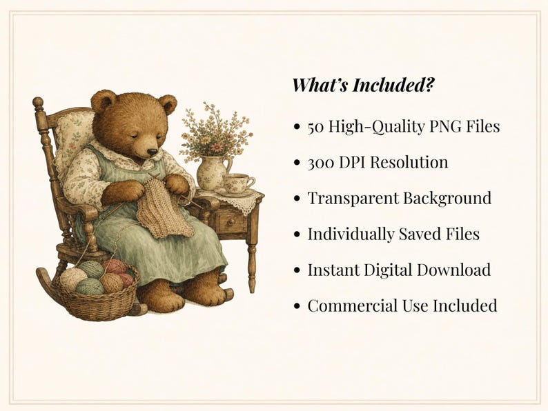 Woodland Storybook Lifestyle Clipart Bundle, Cottagecore Woodland Animals, Cozy Scenes (Digital Download) image 2