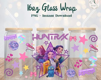 Demon Hunters 16oz Glass Wrap PNG - DIGITAL DOWNLOAD