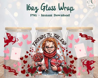 Film d'emballage de verre 16 oz - Horror Villains PNG - TÉLÉCHARGEMENT NUMÉRIQUE
