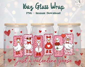 Papier d'emballage en verre Valentine Goose 16 oz PNG - TÉLÉCHARGEMENT NUMÉRIQUE