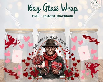 Film d'emballage de verre 16 oz - Horror Villains PNG - TÉLÉCHARGEMENT NUMÉRIQUE