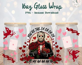 Film d'emballage de verre 16 oz - Horror Villains PNG - TÉLÉCHARGEMENT NUMÉRIQUE