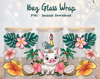 Princess Inspired 16oz Glass Wrap PNG - DIGITAL DOWNLOAD