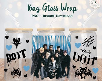 Papier d'emballage en verre Stray Kids, 16 oz PNG - TÉLÉCHARGEMENT NUMÉRIQUE
