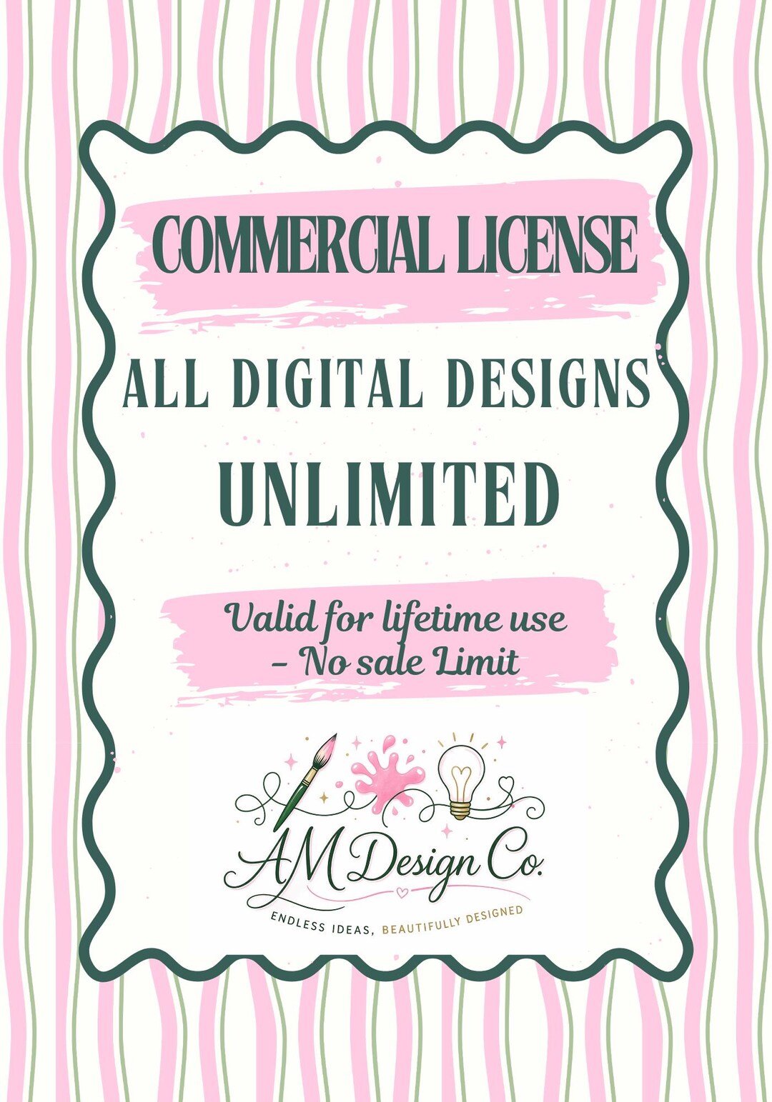 Commercial License – Unlimited Use for Digital Designs (sell Physical ...