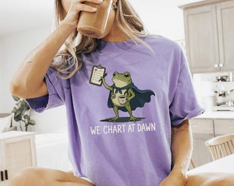 Frog Nurse Shirt, Chart Medical Frog Tee, Doctor Gift, Comfort Colors Garment Dyed Top