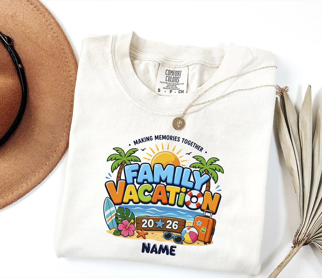 Custom Family Vacation 2026 Comfort Colors Shirt, Personalized Beach ...