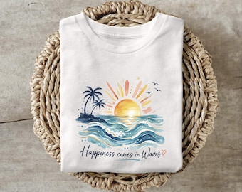 Retro Beach Cruiser T-Shirt, Vintage Surf Car Tee, Tropical Summer Road Trip Outfit