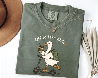 Comfort Colors Duck Scooter Graphic Tee, Garment-Dyed Cotton Shirt