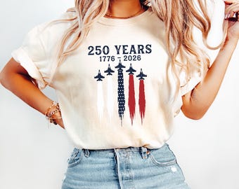 Military Jet 1776 2026 Comfort Colors Shirt, 250 Years Semiquincentennial Mens Tshirt, Patriotic Air Show Graphic Tee, Guy 4th of July Top