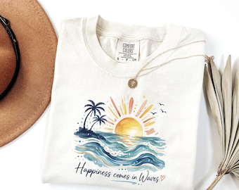Retro Beach Cruiser Comfort Colors Shirt, Vintage Surf Car, Tropical Summer Tee