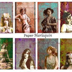 Boho Gitano Vintage Estilo Luscious imprimible DIY Set de 8 Etiquetas Únicas