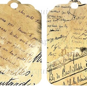 French Script Digital Collage Vintage Style TAGS for Cards, ATC, Scrapbooks, Invites, Albums image 4