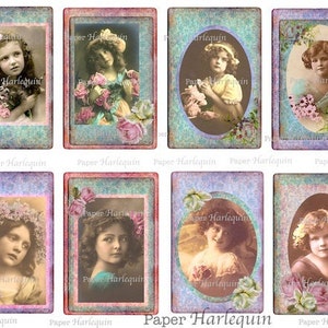 Belle Epoque Tags Flowers and Pretty Girls Edwardian Vintage - Etsy