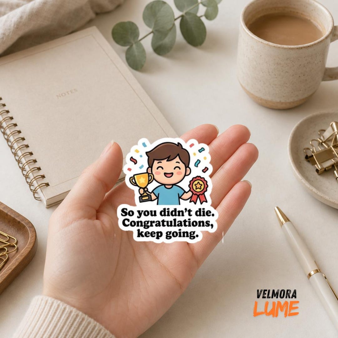 Funny Motivational Sticker, Keep Going Vinyl Decal, Positive Mental ...