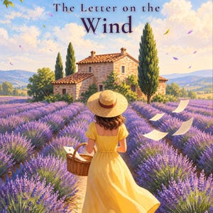 Lavender Farm Cozy Mystery Book Cover, Summer Sun Hat Art (Digital Download) image 1
