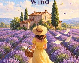 Lavender Farm Cozy Mystery Book Cover, Summer Sun Hat Art (Digital Download)