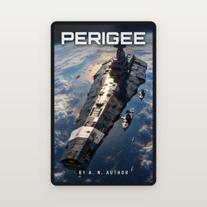 Premade Sci Fi Book Cover, Dreadnought Over a Planet Art for Space Fleet Authors image 2