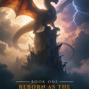 Premade Dragon Book Cover, Storm and Lightning Art for LitRPG Progression Fantasy Authors image 2